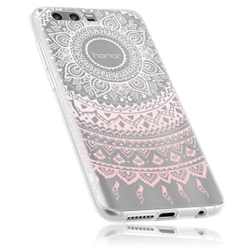 mumbi Etui kompatybilne z Honor 9 etui na telefon komórkowy cienkie z motywem mandala, różowe, przezroczyste