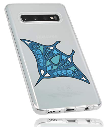 mumbi Etui kompatybilne z telefonem Samsung Galaxy S10, cienkie etui na telefon komórkowy, z motywem Manta, przezroczyste