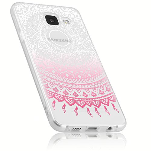 mumbi Etui kompatybilne z telefonem Samsung Galaxy A3 2016, etui na telefon komórkowy z motywem mandala, różowe, przezroczyste