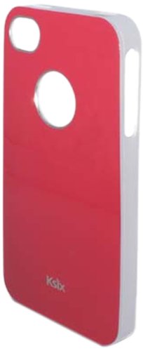 Ksix Etui FLEX SOLID do Apple iPhone 4/4S białe krawędzie czerwone B0917FTP18