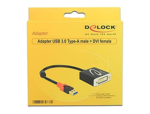 Delock Kabel USB USB3.0 Kabel A DVI 24+5 St/Bu 0.20m schwarz 62737