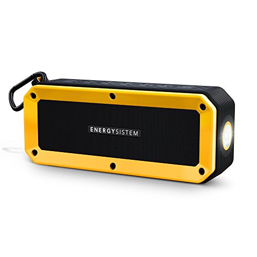 Energy Sistem Outdoor Box Bike (Bluetooth, tryb głośnomówiący, 10 W, MicroSD, radio FM, wejście audio, bryzgoszczelne i odporne na uderzenia, latarka, akcesoria), kolor żółty