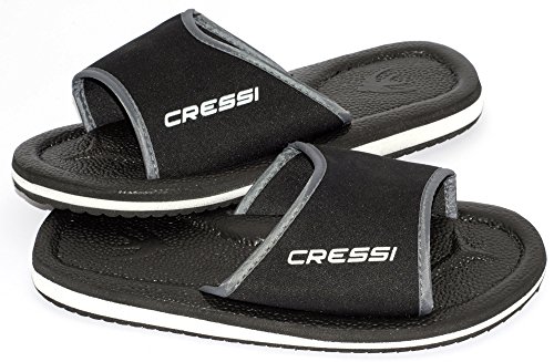 Cressi Lipari Slipper klapki dla dorosłych, uniseks, na plażę i basen, czarne/srebrne, 34 EU