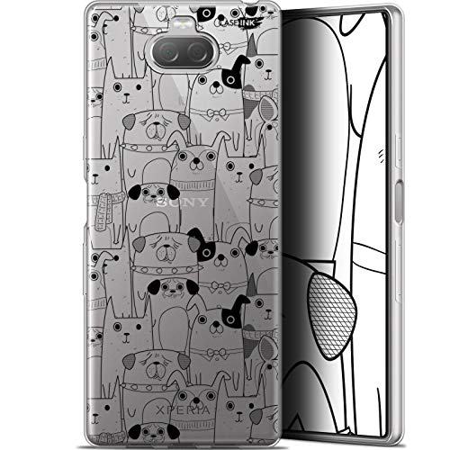 Etui ochronne do Sony Xperia 10 Plus, 6,5 cala, bardzo cienkie, motyw: Psy, czarny