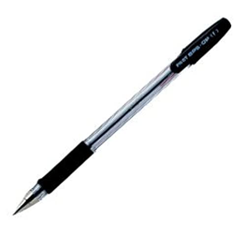 Pilot BPSGP długopis kulkowy, cienka kulka 0,7 mm z czarnym atramentem i szerokością linii 0,3 mm, opakowanie 12 sztuk
