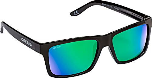 Cressi Unisex-Adult Bahia Sunglasses Sportowe okulary przeciwsłoneczne ,Czarny/Zielony Obiektyw lustrzany Czerwony ,Jeden rozmiar ,XDB100603