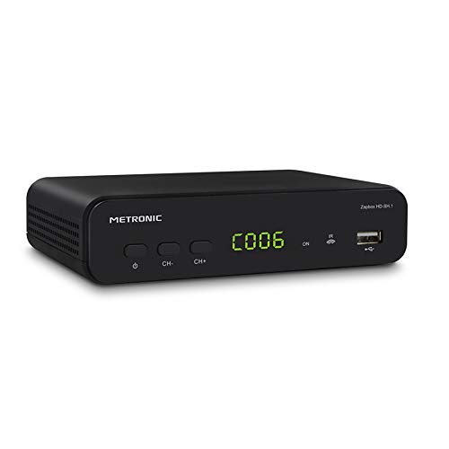 Metronic 441624 - Zapbox HD-SH.1 DVB-T2 HEVC odbiornik DVB, funkcja PVR, USB, HDMI, SPDIF, RJ45, pilot zdalnego sterowania, czarny