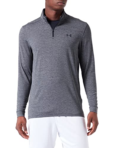 Under Armour Playoff 2.0 1/4 męska koszulka funkcyjna, wygodna i z długimi rękawami, oddychająca koszulka polo z luźnym dopasowaniem, czarny, m