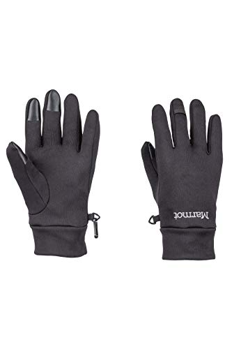 Marmot Męskie rękawiczki polarowe, wiatroszczelne, wodoodporne, z funkcją ekranu dotykowego, Power Stretch Connect Glove, czarne, M, 11650-001 11650-001-Medium