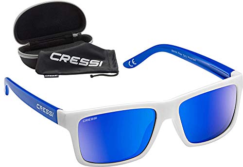 Cressi Unisex-Adult Bahia Floating Sunglasses Sportowe okulary przeciwsłoneczne ,Bialty/Królewski niebieski/Niebieski Obiektyw lustrzany Czerwony ,Jeden rozmiar ,XDB100719