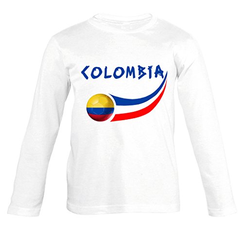 Supportershop supportershop 6 Shirt Kolumbia L/S dzieci 6 chłopców, biały, FR: M (rozmiar producenta: 6 lat) 5060542522113