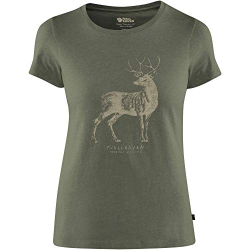 Fjallraven FJALLRAVEN damska koszulka z nadrukiem w stylu Deer szary asfaltowy XXS F89879