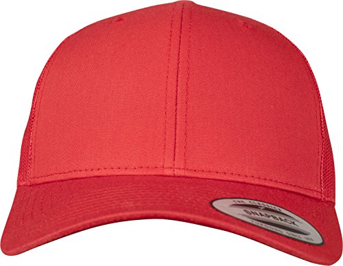 Flexfit Uniseks Retro Trucker Czapka z Daszkiem, Czerwony