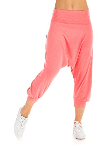 WINSHAPE WINSHAPE Damskie spodnie treningowe Dance Fitness czas wolny Sport haremki spodnie neonowy boral, L WBE7_Neon Coral_L
