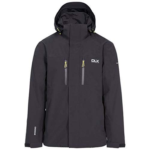 DLX Oswalt męska kurtka wodoodporna z odpinanym kapturem i zamkami wentylacyjnymi pod pachami