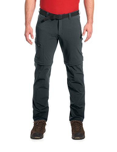 Maier Sports spodnie funkcjonalne T-Zipp-off Tajo z 90% PA, 10% EL, w 26 rozmiarach, z paskiem, bielastyczne, szybkoschnące i odporne na działanie wody, szary, 24 (krótkie) 133003_949_24