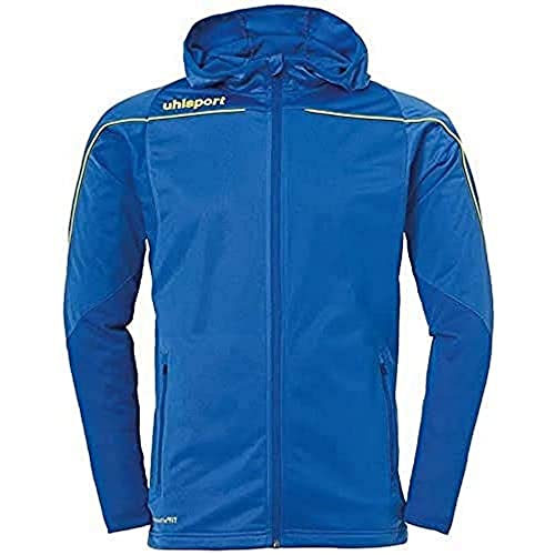 uhlsport Dziecięca kurtka Stream 22 Track Hood kurtka, lazurowy niebieski/limonkowy żółty, 164
