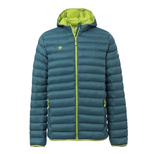 Izas Męska kurtka outdoorowa z kapturem, ciemna woda/limonka, 3XL