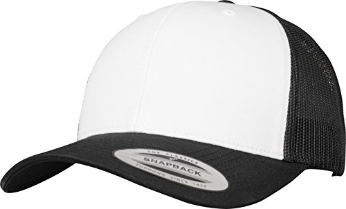 Flexfit Uniseks Retro Trucker Colored Front Czapka z Daszkiem, Czarny/Biały