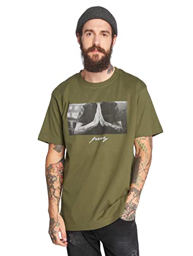 Mister Tee Men Pray Tee T-shirt męski, dostępny w wielu różnych kolorach, rozmiary XS-5XL, oliwkowy, S