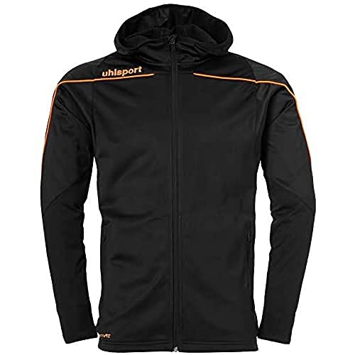 Uhlsport Stream 22 Track Hood kurtka dziecięca czarny czarny/pomara?czowy fluorescencyjny 128
