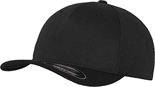 Flexfit Czapka bejsbolowa, uniseks, 5-panelowa, dla mężczyzn i kobiet, jednokolorowa czapka bejsbolowa, zamknięta, w wielu kolorach, rozmiarach S/M i L/XL czarny czarny S-M