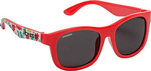 Cressi Unisex-Youth Teddy Sunglasses Okulary przeciwsłoneczne Junior ,Zwierzęta wodne/Czerwony/Wędzony ,3-5 lat ,XDB100433
