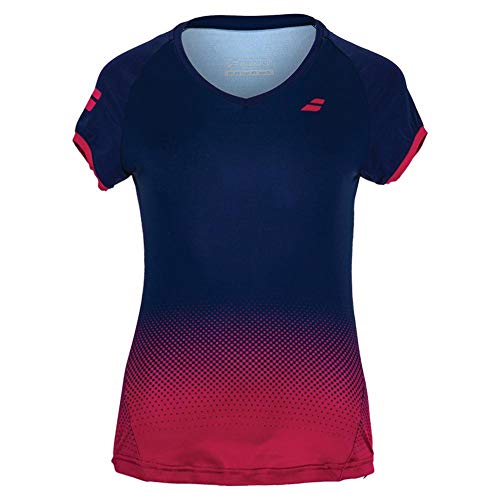 Babolat Unisex Kinder Compete Cap Sleeve Top G podkoszulek, niebieski (niebieski/czerwony (Vivacious Red), 6-8 años