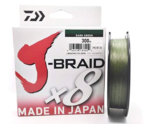 Daiwa jbraid 8 Braid 300, kolor zielony, rozmiar 0.160 MM 12751-116