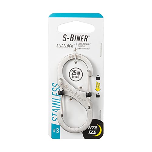 Nite Ize Karabiner S-Biner Slidelock Gr. 3 Doppelhaken, Silber, 3 (LSB3-11-R6)