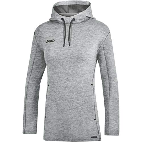 JAKO Damska bluza z kapturem Premium Basics, szary, 44
