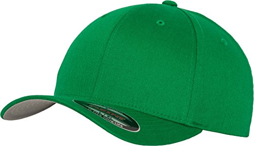 Flexfit Czapka bejsbolowa unisex Wooly Combed, dla kobiet i mężczyzn, dostępna w ponad 20 kolorach, rozmiary XS/S – XXL, zielony (Pepper Green), S-M