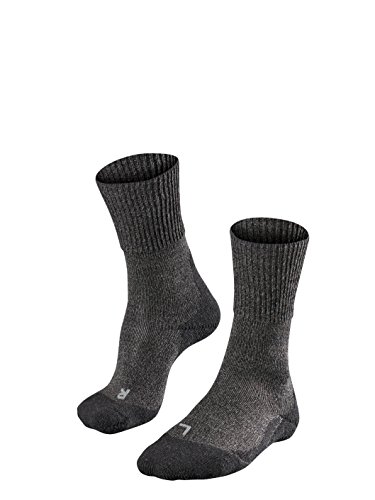 FALKE męskie skarpety turystyczne TK1 wełniane - mieszanka wełny merynosowej, szary (smogg 3150), UK 9,5-10,5 (UE 44-45) 1 para