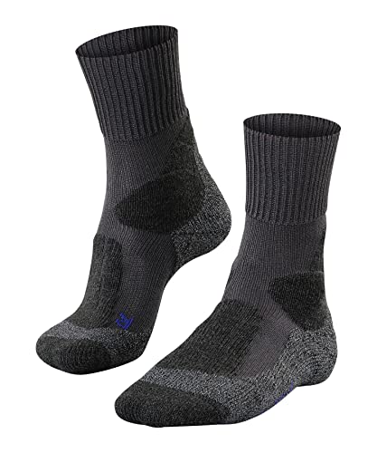 Falke damskie TK1 fajne skarpety trekkingowe - sportowe Performance tkaniny, szary (melanż asfaltowy 3180), UK 7-8 (rozmiar producenta: 41-42), 1 para 16112