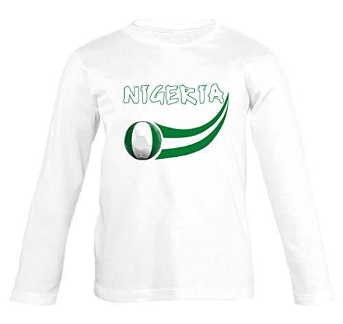 Supportershop supportershop T-shirt Nigeria L/S dzieci chłopcy, biały, FR: 2 x L (rozmiar producenta: 12 lat) 5060542526548