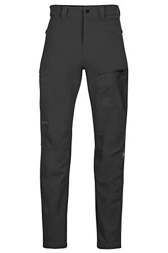 Marmot Meżczyzni Scree Pant, Nieprzemakalne spodnie trekkingowe, oddychające spodnie funkcyjne softshell, wiatroszczelne spodnie trekkingowe, Black, 32