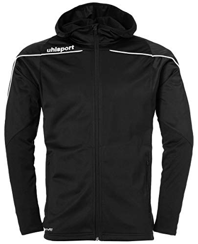 Uhlsport STREAM 22 TRACK HOOD kurtka dziecięca, czarno-biała, 116