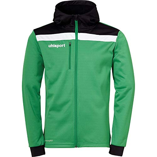 Uhlsport Offense 23 kurtka dziecięca z kapturem, zielona/czarna/biała, 128