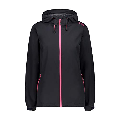 CMP Damska kurtka wiatroodporna i wodoodporna Rain Jacket Wp 10 000 kurtka przeciwdeszczowa szary Antracytowy połysk D34