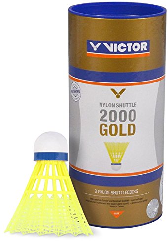 Victor Nylon lotki do badmintona Shuttle 2000, 3 lub 6 w opakowaniu / 3 szybkości / białe lub żółte 007/7/0