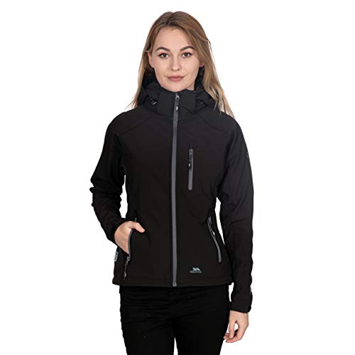 Trespass damskie Bela II kurtka softshell wodoszczelne o Zdejmowany kaptur, czarny, xl FAJKSSM20002_BLKXL