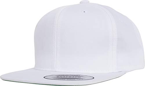 Yupoong Flexfit dziecięca czapka bejsbolowa dla chłopców i dziewczynek, prosty daszek, Pro-Style Twill Snapback Cap jednokolorowa, od 2 do ok. 14 lat, 2 rozmiary, biały, s-m