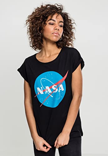 Mister Tee Ladies NASA Insignia Tee damskie Streetwear T-Shirt w kolorach czarnym i białym, rozmiar XS do XL, czarny, l MT614