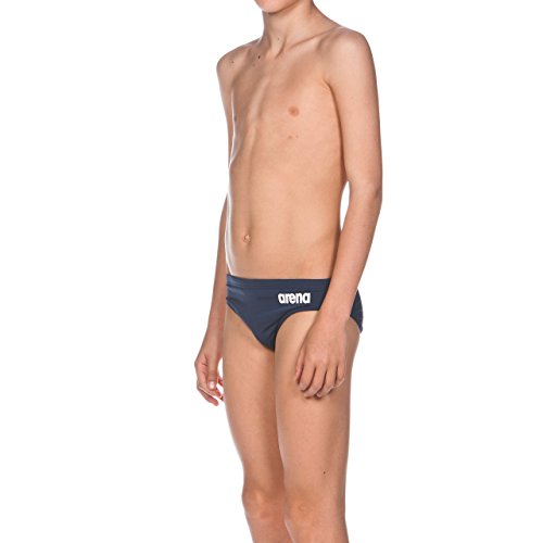 Arena Solid Brief Jr kąpielówki dziecięce, czerwone, dziecięce, Solid Brief Jr, niebieskie (Navy/Biały), 2-3