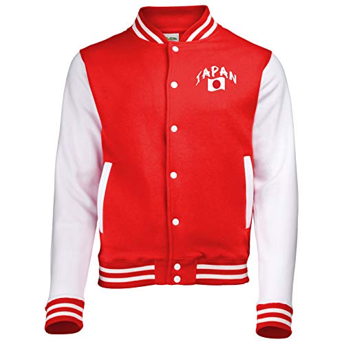 Supportershop Dziecięca kamizelka Rouge Et Blanche Enfant Japon czerwona i biała kurtka dziecięca z Japonii czerwony czerwony FR : L (Taille Fabricant : 7-8 Jahre)