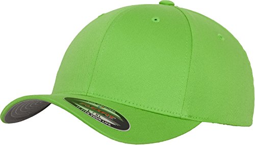 Flexfit Wooly Combed czapka baseballowa, 6 panelów, uniseks, dla dorosłych i dzieci, zielony, młodzież