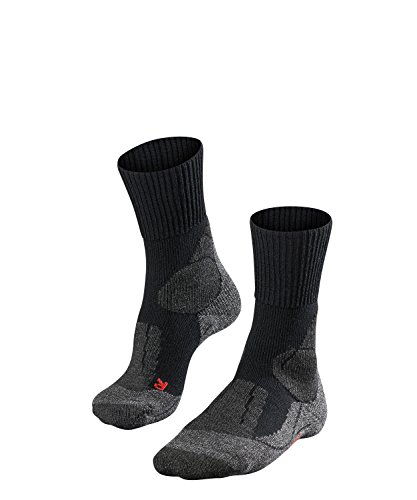 FALKE Kobiety Skarpety do wędrówek TK1 Adventure W So Wełna przeciw pęcherzom grube 1 Para, Czarny Black-Mix 3010, 41-42