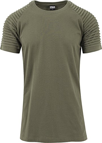 Urban Classics męski T-shirt Pleat Raglan Tee TB1563, rozm. M, zielony (oliwkowy 176)