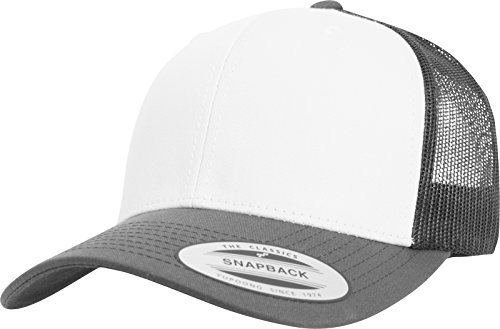Flexfit Unisex Czapka z Daszkiem Trucker Cap Retro, Szary/Biały, Jeden Rozmiar 6606CF