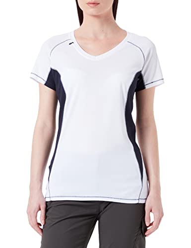 Regatta damska koszulka z krótkim rękawem Pekin Regular Fit Plain Dekolt w serek White (White/Navy 052) 10 UK(36 EU) 019.17-052